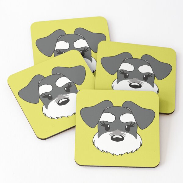 Item preview, Kawaii Schnauzer with Long Eyelashes Dark grey designed and sold by tayaan.