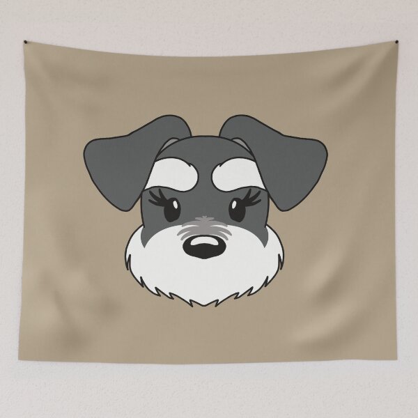Item preview, Kawaii Schnauzer with Long Eyelashes Dark grey designed and sold by tayaan.