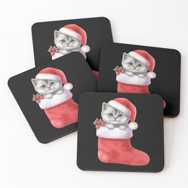 Item preview, Cute Christmas Cat In Santa Stocking designed and sold by MOHITSALVI.