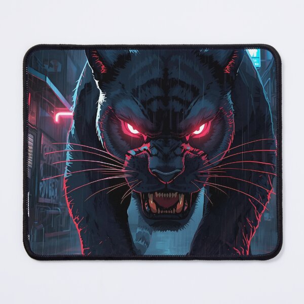 Item preview, Unstoppable Cyberpunk Panther Neon Art Dystopian Animal Cyber-fur Artwork Urban Jungle designed and sold by Creativity Meets Healing.