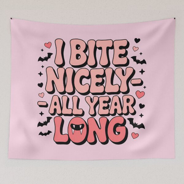 Item preview, I Bite Nicely – Cute Pink Flirty Quote designed and sold by WinkWild.