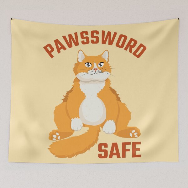Item preview, Pawssword safe Funny Computer Security Ginger Cat designed and sold by Art-of-Rory.