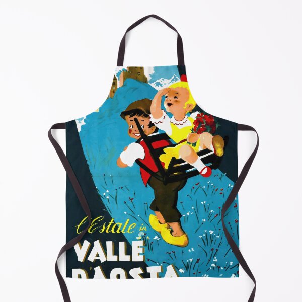 Item preview, Vintage Valle d'Aosta Travel Poster | Mid-Century Art Deco Style | Summer Adventure & Cultural Heritage in Italy designed and sold by artofuniverse.