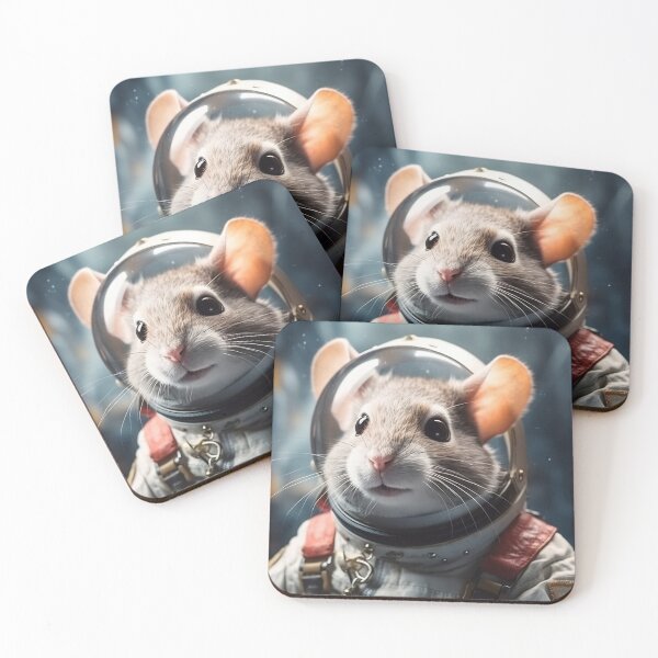 Item preview, Mouse astronaut in a space suit. Mouse with black eyes, nice, sweet animal, small nose. Colorful. Photo realistic, concept art, cinematic light designed and sold by anytka.