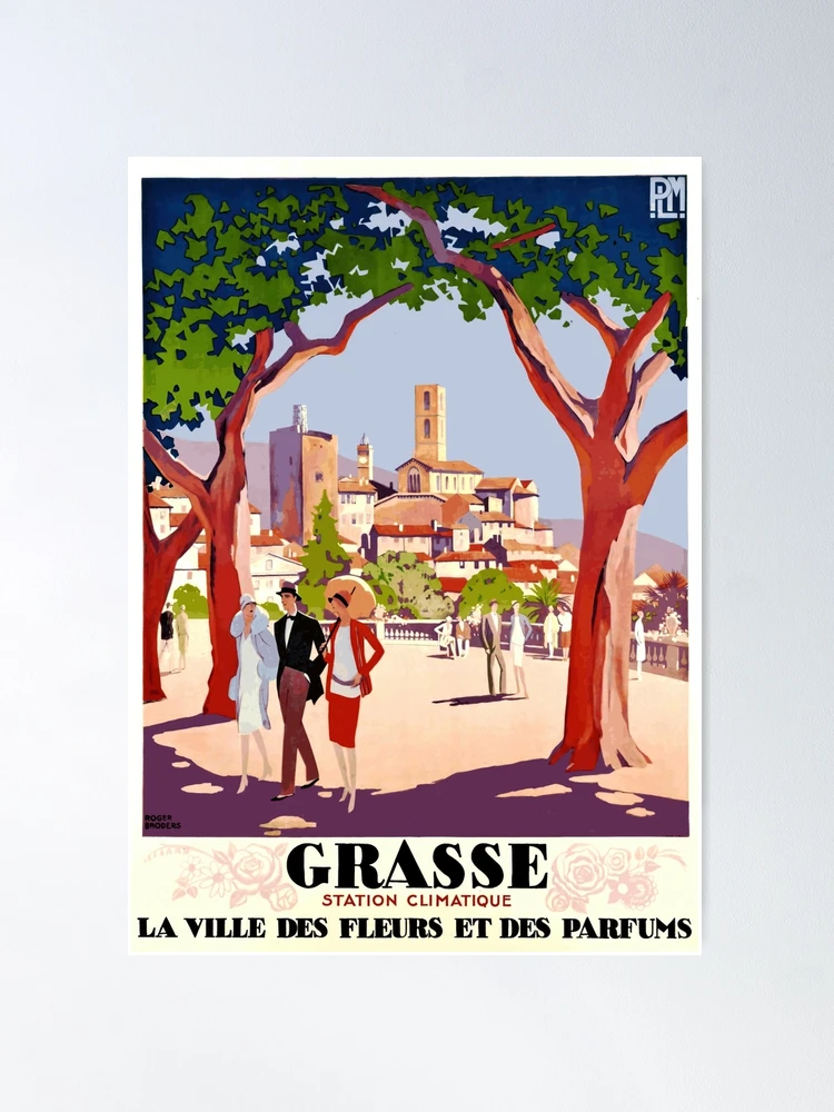 Vintage Travel Art Deco Poster | Grasse France | City of Flowers