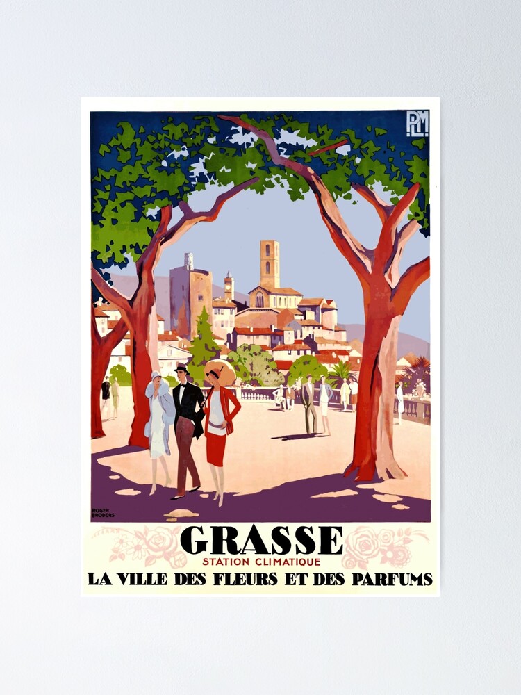 Vintage Travel Art Deco Poster | Grasse France | City of Flowers