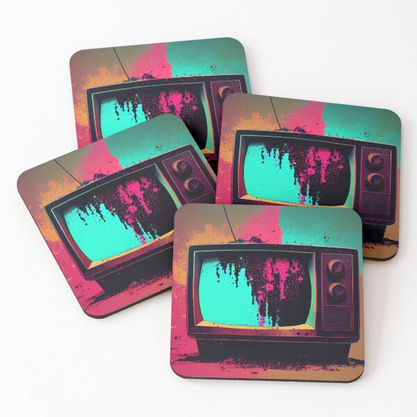 Item preview, Hand-drawn comic retro TV set. Colorful background in art retro-futuristic style designed and sold by anytka.