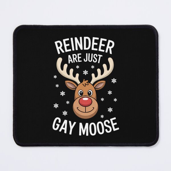 Item preview, Reindeer Gay Moose Christmas Gay Pride Pun designed and sold by DeadlockCrew.