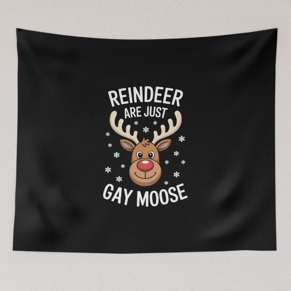 Item preview, Reindeer Gay Moose Christmas Gay Pride Pun designed and sold by DeadlockCrew.