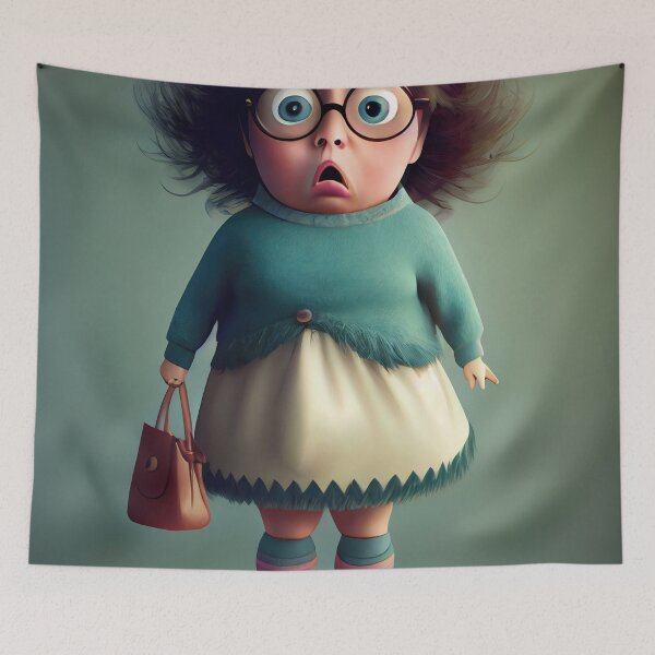 Item preview, Fantasy creature illustration. Cartoon with myth fairy tale character, fantastic beast or monster. The character is surprised designed and sold by anytka.