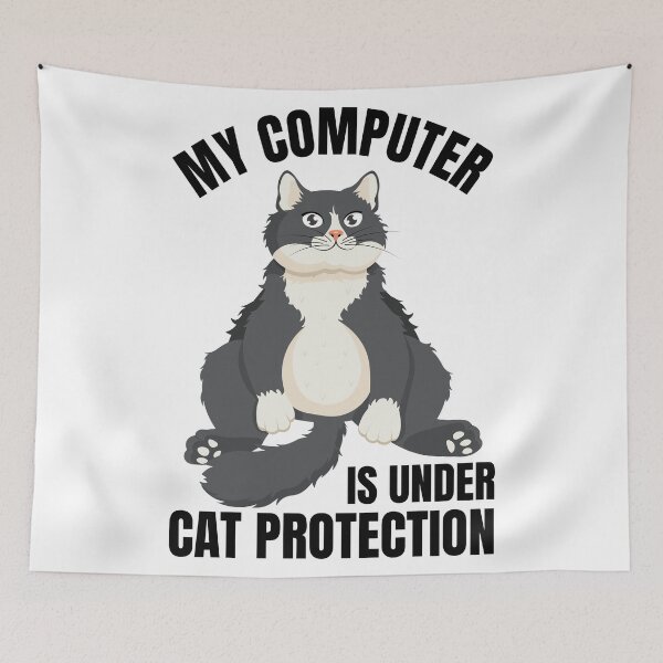 Item preview, My Computer is Under Cat Protection Cybersecurity designed and sold by Art-of-Rory.