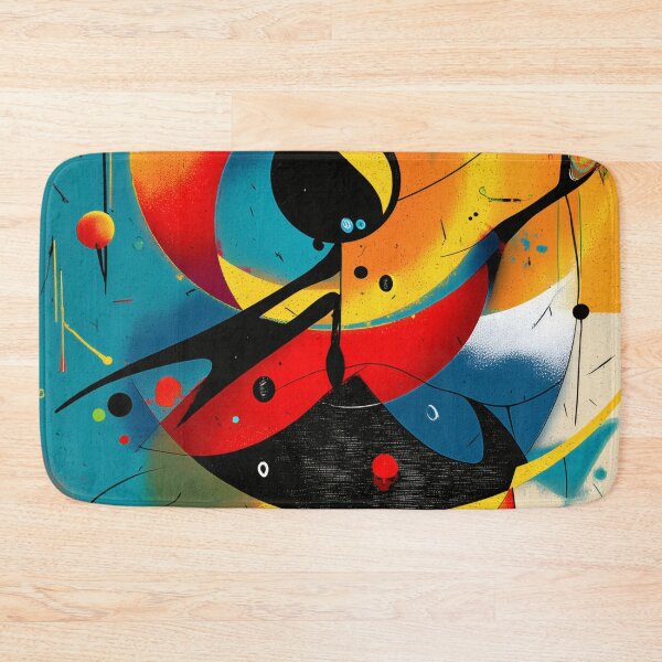 Item preview, Dual Orbit – Bauhaus Symmetry Abstract in Teal and Tangerine designed and sold by Moisky Art.