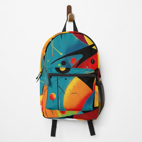 Item preview, Dual Orbit – Bauhaus Symmetry Abstract in Teal and Tangerine designed and sold by Moisky Art.