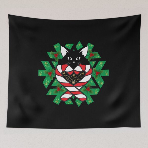 Item preview, Cute Christmas and black cat designed and sold by Rbnano.