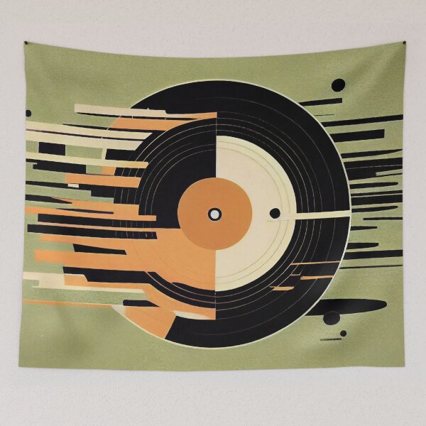 Item preview, Abstract colorful vinyl disc picture. Digital illustration. Ready to poster usage designed and sold by anytka.