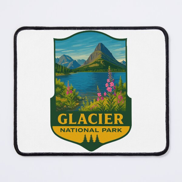 Item preview, Glacier National Park Retro Mountain Landscape Sticker designed and sold by Ismeal Von.