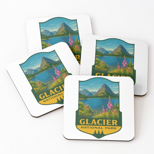Item preview, Glacier National Park Retro Mountain Landscape Sticker designed and sold by Ismeal Von.