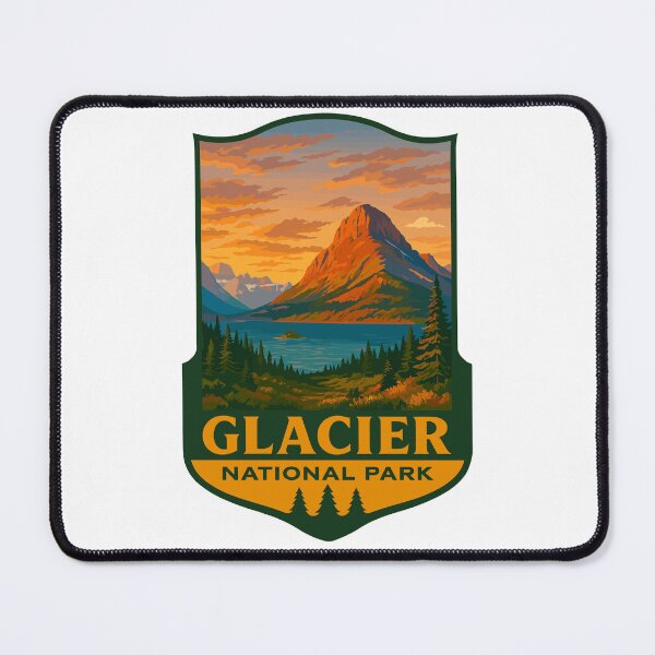 Item preview, Glacier National Park Retro Mountain Landscape Sticker designed and sold by Ismeal Von.