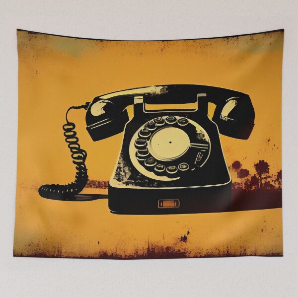 Item preview, Hand-drawn illustration of the retro phone in vintage engraved style. Rotary dial telephone on rustic background designed and sold by anytka.