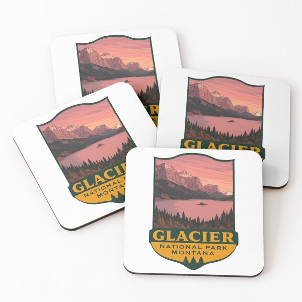 Item preview, Glacier National Park Retro Mountain Landscape Sticker designed and sold by Ismeal Von.