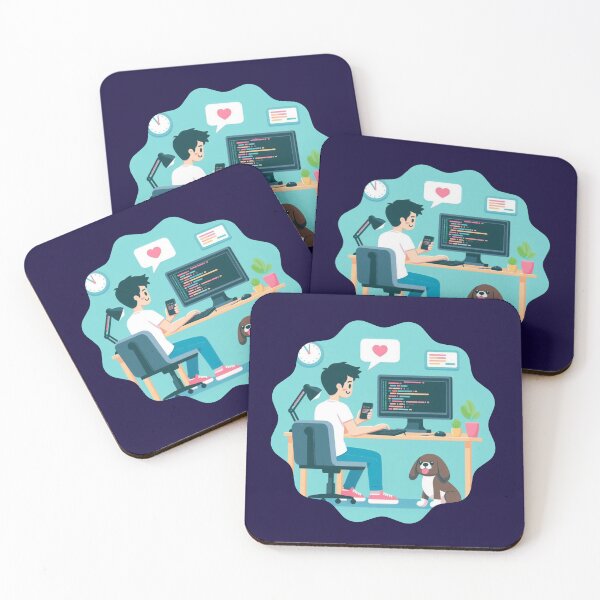 Item preview, Developer Coding with Companion Dog Programming Humor designed and sold by DibuHumor.