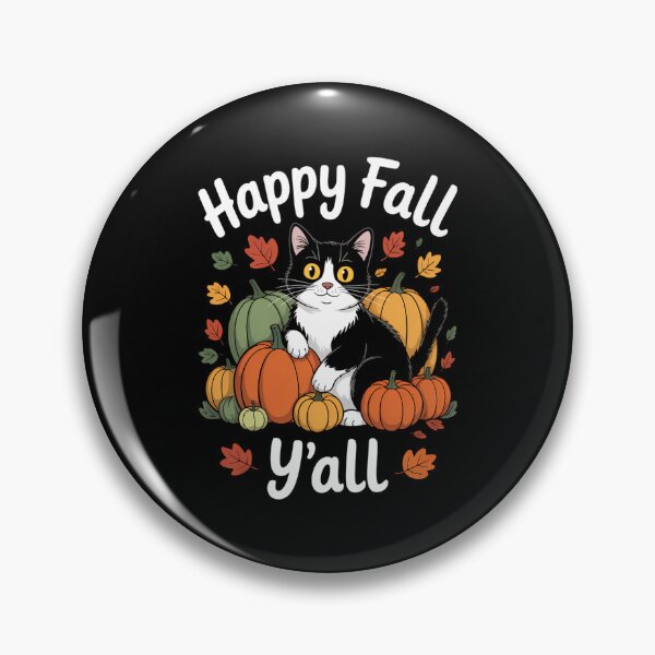 Item preview, Tuxedo Cat Autumn Fall Halloween Leaves Thanksgiving designed and sold by CookWorldLaughs.