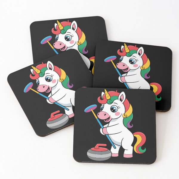 Item preview, Unicorn Curling Player Winter Sports designed and sold by CookWorldLaughs.