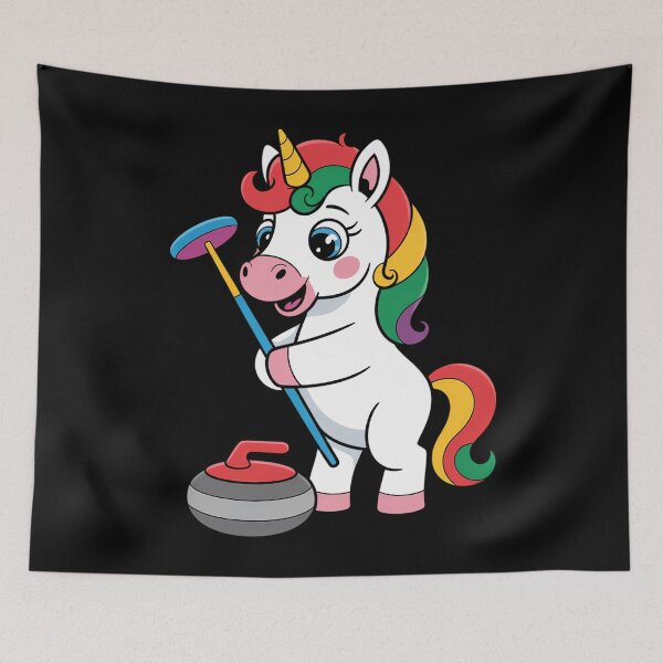Item preview, Unicorn Curling Player Winter Sports designed and sold by CookWorldLaughs.