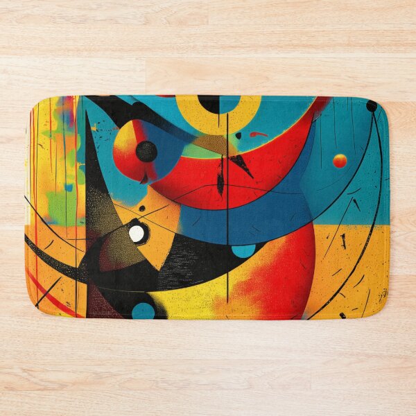 Item preview, Harmonic Continuum – Bauhaus Abstract Flow in Teal, Red & Amber designed and sold by Moisky Art.
