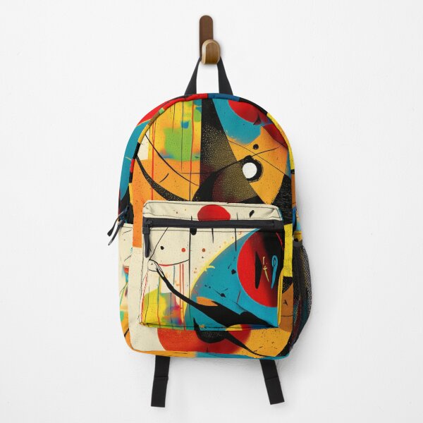 Item preview, Harmonic Continuum – Bauhaus Abstract Flow in Teal, Red & Amber designed and sold by Moisky Art.