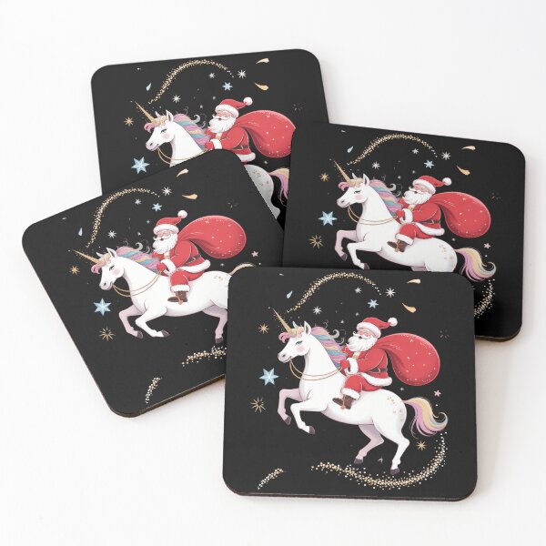 Item preview, Unicorn Riding Space Santa Christmas designed and sold by CookWorldLaughs.