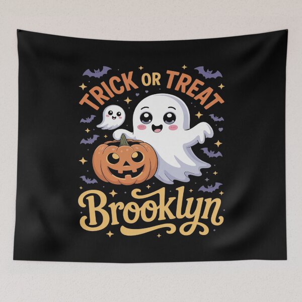 Item preview, Brooklyn Personalized Name Cute Ghost Halloween designed and sold by petrichorsworld.