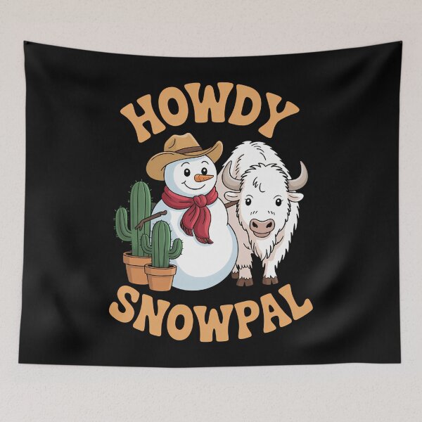 Item preview, Winter Cute Howdy Western Snowman Xmas designed and sold by CookWorldLaughs.