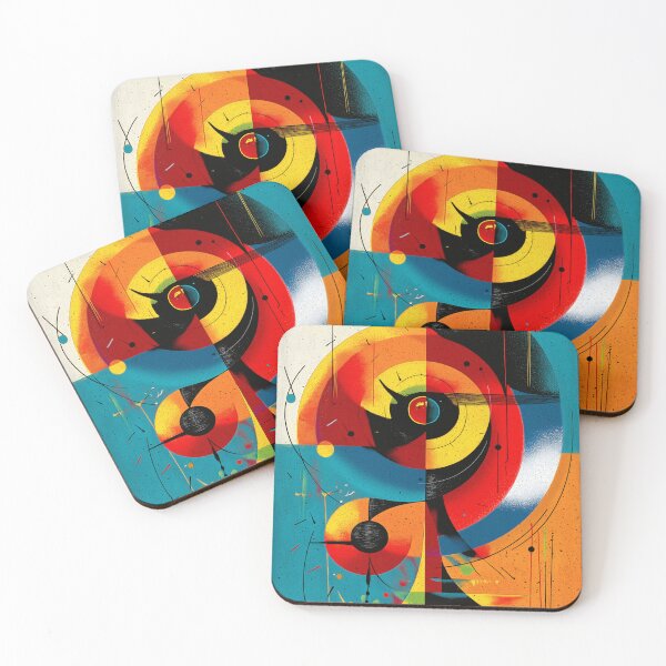 Item preview, Axis Solaris – Bauhaus Symmetry Abstract in Teal and Tangerine designed and sold by Moisky Art.