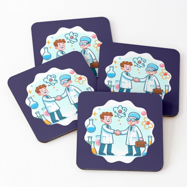 Item preview, Scientists Greeting Agreement Collaboration Laboratory Illustration designed and sold by DibuHumor.