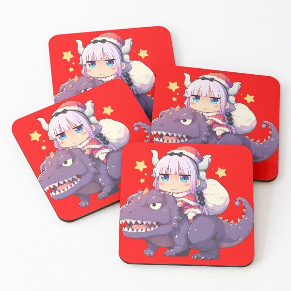 Item preview, Kanna Kamui Miss Kobayashi Dragon Maid Anime Girl Riding Christmas Dinosaur T-Rex Santa Claus designed and sold by TorbenKuhano.