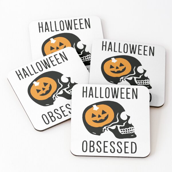 Item preview, Funny Halloween Skull with Pumpkin Head – Halloween Obsessed Art designed and sold by RuweisVibes.