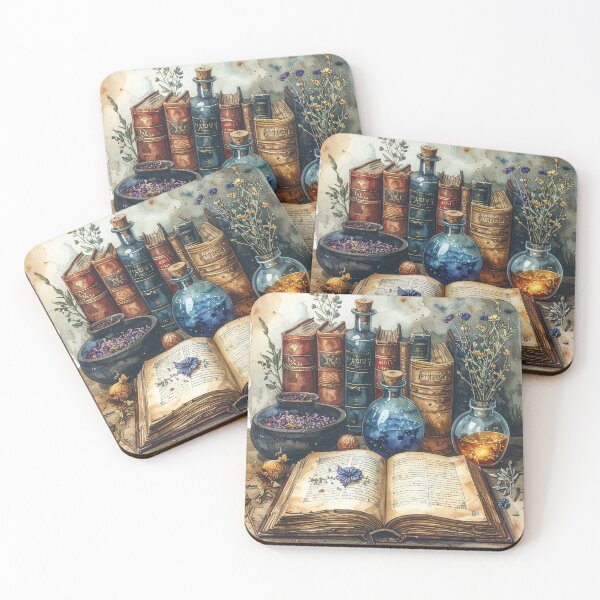 Item preview, Old spell book with magical potions and herbs, witches designed and sold by LiskoDesign.