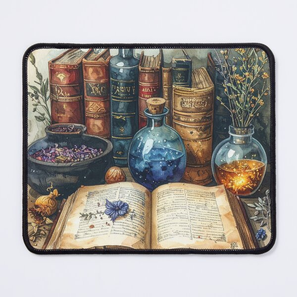 Item preview, Old spell book with magical potions and herbs, witches designed and sold by LiskoDesign.