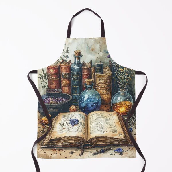 Item preview, Old spell book with magical potions and herbs, witches designed and sold by LiskoDesign.