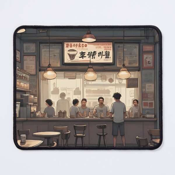 Item preview, “Early morning at a roadside coffee shop” designed and sold by nighttime1990.