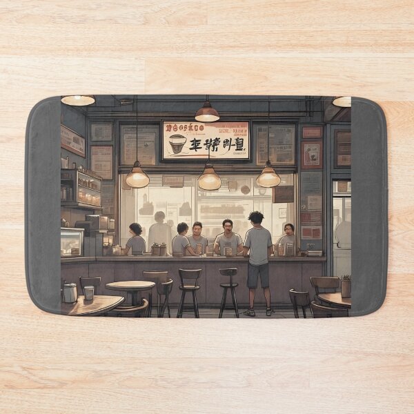 Item preview, “Early morning at a roadside coffee shop” designed and sold by nighttime1990.