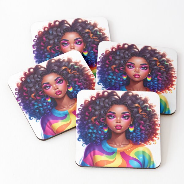 Item preview, Afro Glam Queen – Rainbow Glow and Power designed and sold by Lulunza.