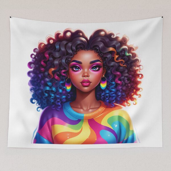 Item preview, Afro Glam Queen – Rainbow Glow and Power designed and sold by Lulunza.