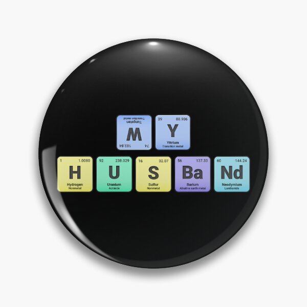 Artikelvorschau, Mein Mann, Periodensystemelemente, personalisiertes Chemiedesign, Wissenschaftsgeschenk für Nerds & Studenten entworfen und verkauft von chipmuckdesignn.