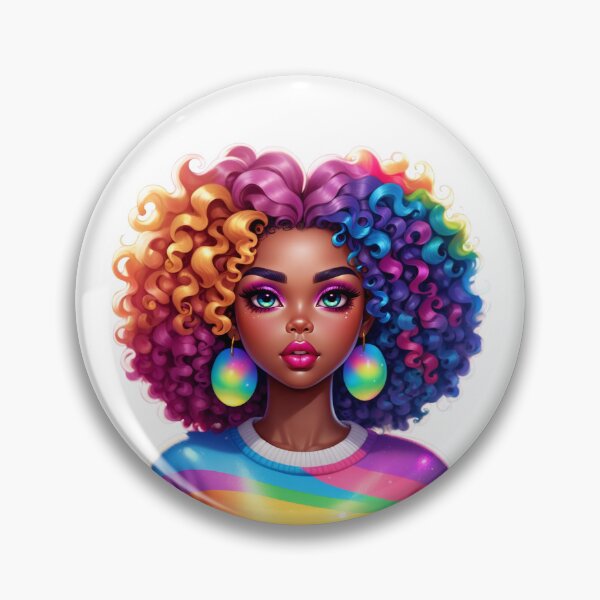 Item preview, Colorful Curls – Afro Beauty with Rainbow Vibes designed and sold by Lulunza.
