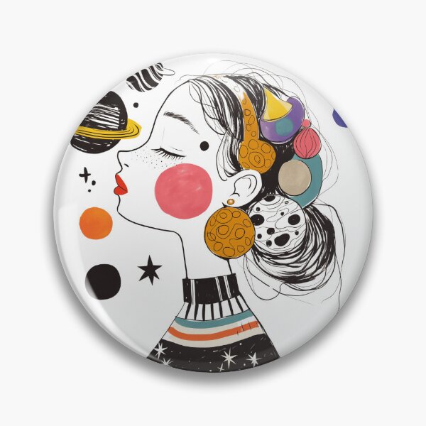 Item preview, Space Dream Woman Portrait Minimalist Cosmic Wall Art designed and sold by WioletaArtStudio.