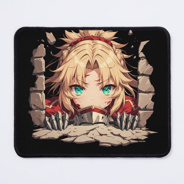 Item preview, Stay Night Mordred Red Saber Fate Grand Order Game Peeking With Battle Marks designed and sold by TorbenKuhano.
