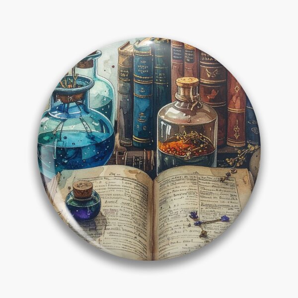 Item preview, Old spell book with magical potions and herbs, watercolors designed and sold by LiskoDesign.