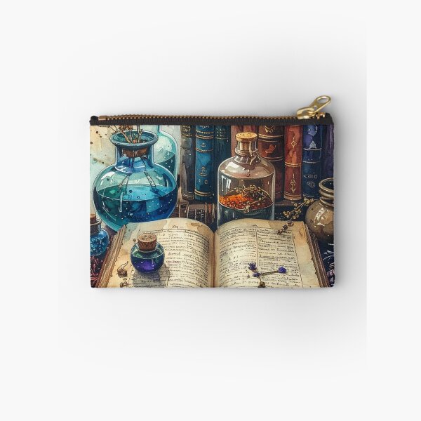 Item preview, Old spell book with magical potions and herbs, watercolors designed and sold by LiskoDesign.